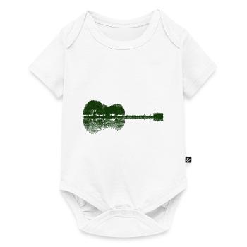 acoustic guitar - forest lake - nature - reflection - Baby Premium short-sleeve bodysuit - white - Front