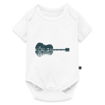 akustische Gitarre - Waldsee - Natur - Spiegelung - Baby Premium Kurzarmbody - Weiß - Vorne