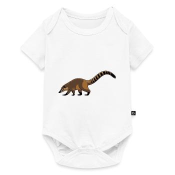 Niedlicher Nasenbär Lieblingstier - Baby Premium Kurzarmbody - Weiß - Vorne