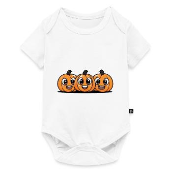 citrouille Halloween mignon bande dessinée - Body à manches courtes Premium Bébé - blanc - Devant
