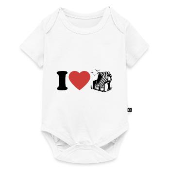 I Love Chaise de plage - Coeur - Hobby - Body à manches courtes Premium Bébé - blanc - Devant