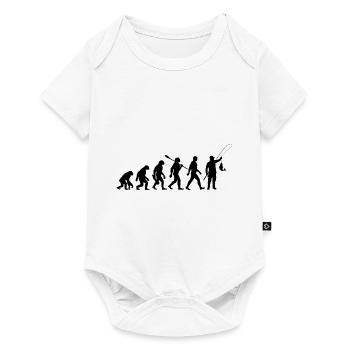 Evolution - Angeln - Angler - Fische fangen - Baby Premium Kurzarmbody - Weiß - Vorne