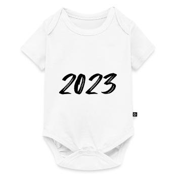 2023 blanc Réveillon du Nouvel An - Body à manches courtes Premium Bébé - blanc - Devant