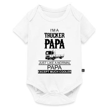 Trucker | LKW | Papa - Baby Premium Kurzarmbody - Weiß - Vorne