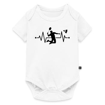Badminton Heartbeat Badminton Player Badminton - Baby Premium short-sleeve bodysuit - white - Front