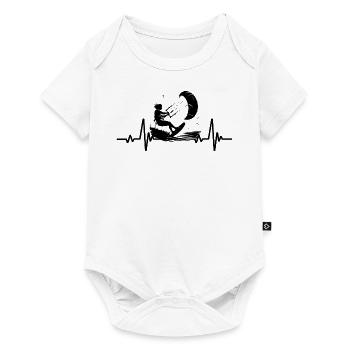 Kitesurfen - Battement de Coeur - Heartbeat - Baby Premium Kurzarmbody - Weiß - Vorne