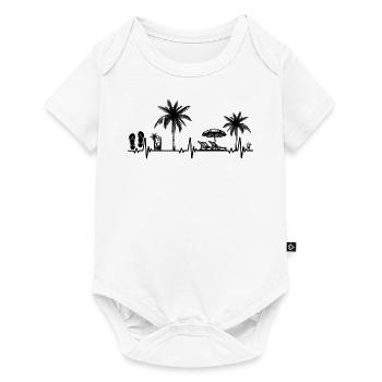 Heartbeat Palm Tree Glass Flipp Flop Summer Lover - Body à manches courtes Premium Bébé - blanc - Devant