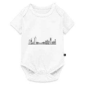 Horizon de Francfort en noir avec des détails - Body à manches courtes Premium Bébé - blanc - Devant