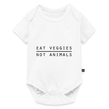 Mangez des légumes et non des dictons végétaliens - Body à manches courtes Premium Bébé - blanc - Devant