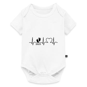 Courbe ECG - Courbe cardiaque - Bébé 2025 - Enceinte - Body à manches courtes Premium Bébé - blanc - Devant