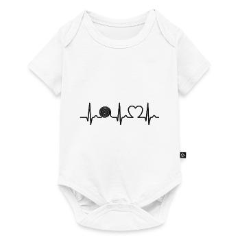 Heart curve, snacking on licorice, ECG, pulse - Baby Premium short-sleeve bodysuit - white - Front