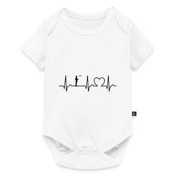 Courbe ECG - Courbe cardiaque - Pilote de drone - Drone - Body à manches courtes Premium Bébé - blanc - Devant