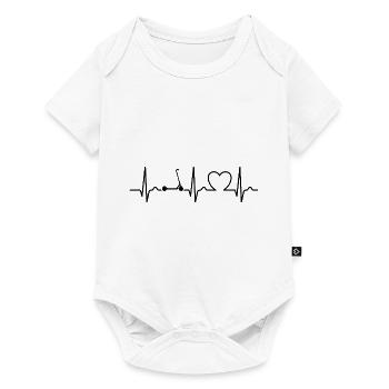 E-scooter, electric scooter with battery - Baby Premium short-sleeve bodysuit - white - Front