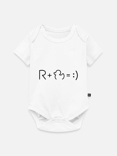 R + Ente = Rente = Glücks-Formel, Gleichung - Baby Premium Kurzarmbody - Weiß