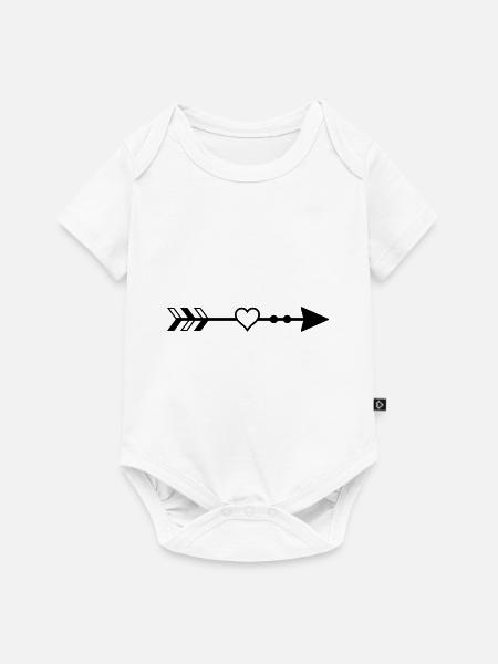Herz Pfeil - Baby Premium Kurzarmbody - Weiß
