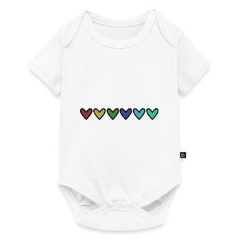 HERZ. HERZ. VALENTINSTAG. LIEBE. LIEBE. HERZ - Baby Premium Kurzarmbody - Weiß - Vorne