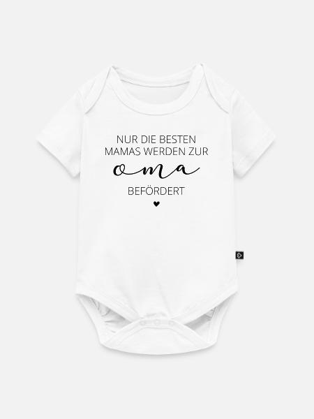 Nur die besten Mamas werden zur Oma befördert - Baby Premium Kurzarmbody - Weiß