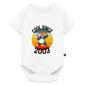 Cool depuis 2003 Retro Dabbing Panda 19ème anniversaire - Body à manches courtes Premium Bébé - blanc - Devant