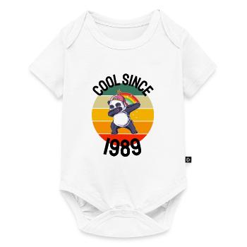 Cool Depuis 1989 Retro Dabbing Panda 33ème anniversaire - Body à manches courtes Premium Bébé - blanc - Devant