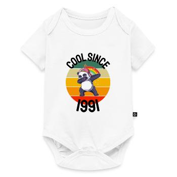 Cool Depuis 1991 Retro Dabbing Panda 31ème anniversaire - Body à manches courtes Premium Bébé - blanc - Devant