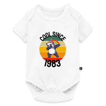 Cool depuis 1983 Retro Dabbing Panda 39ème anniversaire - Body à manches courtes Premium Bébé - blanc - Devant