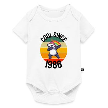 Cool depuis 1986 Retro Dabbing Panda 36ème anniversaire - Body à manches courtes Premium Bébé - blanc - Devant