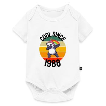 Cool depuis 1988 Retro Dabbing Panda 34ème anniversaire - Body à manches courtes Premium Bébé - blanc - Devant