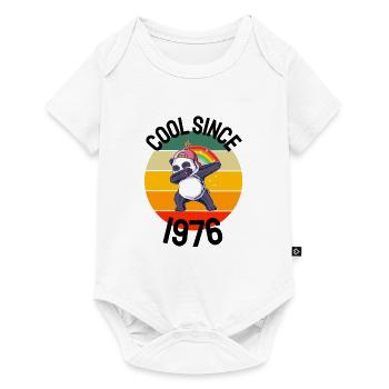 Cool depuis 1976 Retro Dabbing Panda 46ème anniversaire - Body à manches courtes Premium Bébé - blanc - Devant