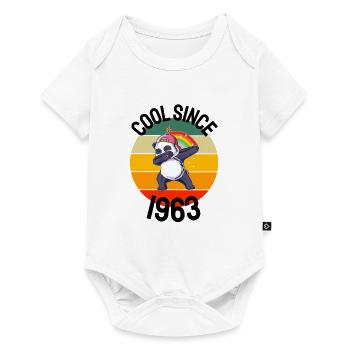 Cool Depuis 1963 Retro Dabbing Panda 59ème anniversaire - Body à manches courtes Premium Bébé - blanc - Devant