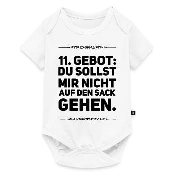 11. Gebot Du sollst mir nicht auf den Sack gehen - Baby Premium Kurzarmbody - Weiß - Vorne