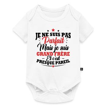 Je ne suis pas parfait mais je suis grand frère - Body à manches courtes Premium Bébé - blanc - Devant