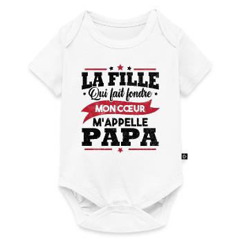 La fille qui fait fondre mon cœur m appelle papa - Body à manches courtes Premium Bébé - blanc - Devant