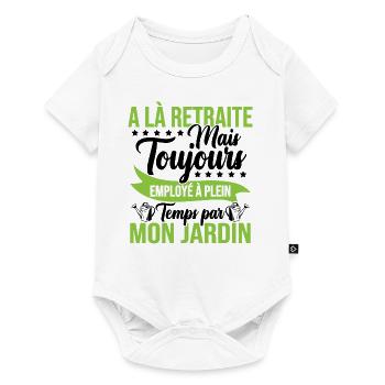 Retraité et Jardinier humour cadeau - Body à manches courtes Premium Bébé - blanc - Devant