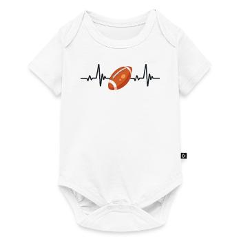 Rugby heartbeat - Baby Premium short-sleeve bodysuit - white - Front