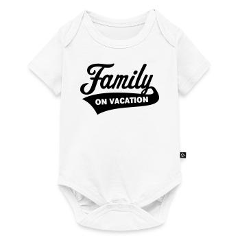 Famille En Vacances (Vacances En Famille / Noir) - Body à manches courtes Premium Bébé - blanc - Devant