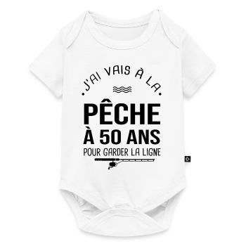 50 ans je vais à la pêche pour garder la ligne - Body à manches courtes Premium Bébé - blanc - Devant