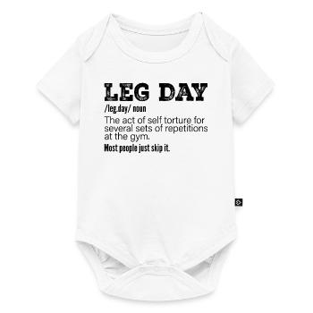 Leg Day Definition, Funny Gym Pump Cover Workout - Baby Premium short-sleeve bodysuit - white - Front