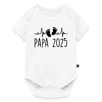 Papa 2025 Fréquence Herschlag Cadeau Fête des Père - Body à manches courtes Premium Bébé - blanc - Devant