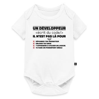 Un Développeur Écrit du Code Cadeau - Body à manches courtes Premium Bébé - blanc - Devant