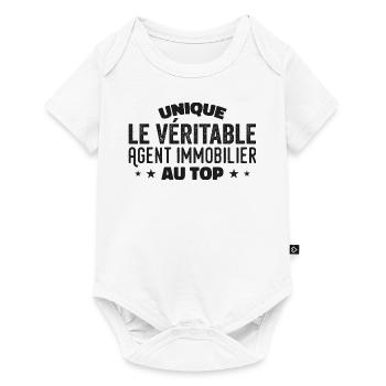 le véritable Agent Immobilier au top - Body à manches courtes Premium Bébé - blanc - Devant