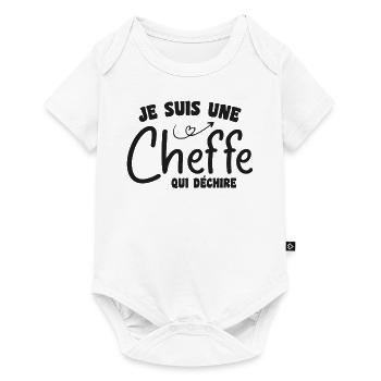 Je suis une cheffe qui déchire - Body à manches courtes Premium Bébé - blanc - Devant