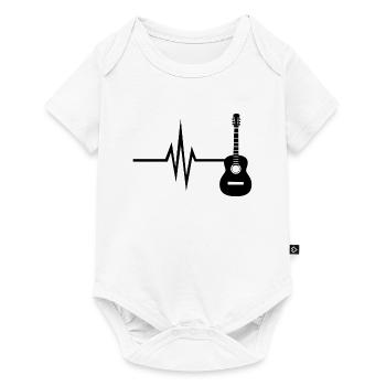 My heart beats for guitar - instrumental music - Baby Premium short-sleeve bodysuit - white - Front