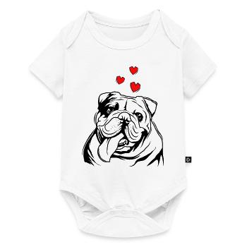 Bulldog anglais amour maîtresse bully - Body à manches courtes Premium Bébé - blanc - Devant