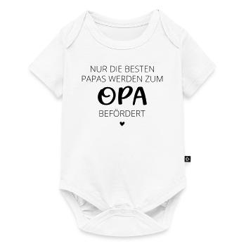 Nur die besten Papas werden zum Opa befördert - Baby Premium Kurzarmbody - Weiß - Vorne