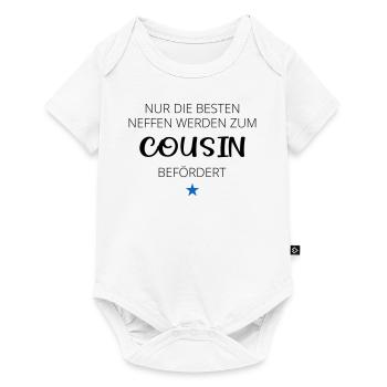 Nur die besten Neffen werden zum Cousin befördert - Baby Premium Kurzarmbody - Weiß - Vorne