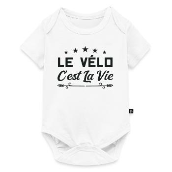 Le vélo c'est la vie - Body à manches courtes Premium Bébé - blanc - Devant