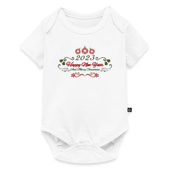 Joyeux Noel bonne Année 2023. Noël Merry Christmas - Body à manches courtes Premium Bébé - blanc - Devant