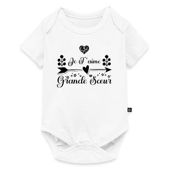Je t'aime grande sœur. cadeau grande sœur. soeur. - Body à manches courtes Premium Bébé - blanc - Devant