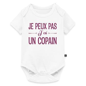 Je peux pas j'ai un copain. cadeau copain, copine. - Body à manches courtes Premium Bébé - blanc - Devant