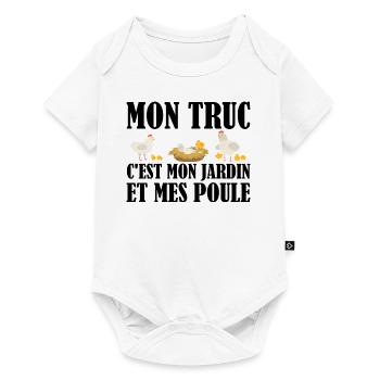 Mon Truc C'est Mon Jardin | Cadeau Jardinier - Body à manches courtes Premium Bébé - blanc - Devant